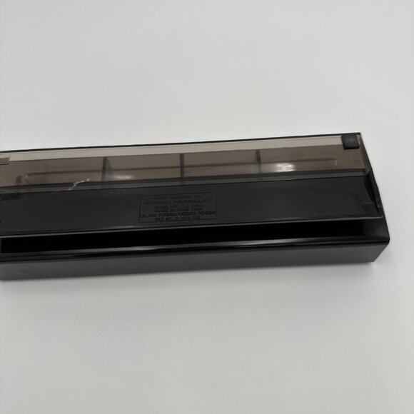 1980s Plastic Black with Faux Wood Desk Caddy Clear Smoke Organizer Hong Kong - Picture 8 of 9